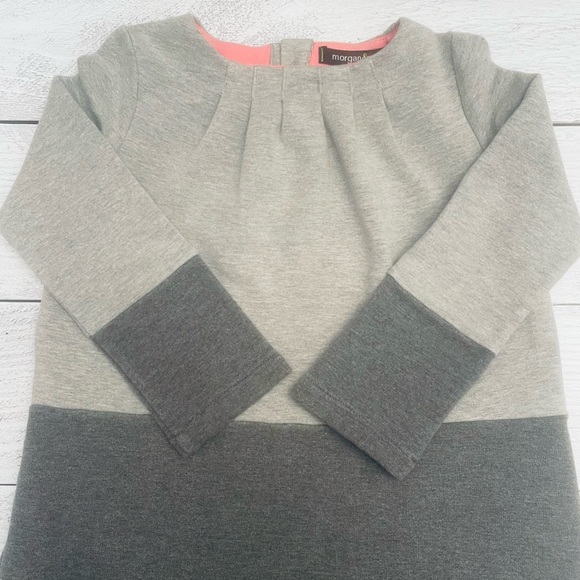 Morgan & Milo Girls 100% Cotton Gray Stripe Dress Size 5 - Picture 3 of 8